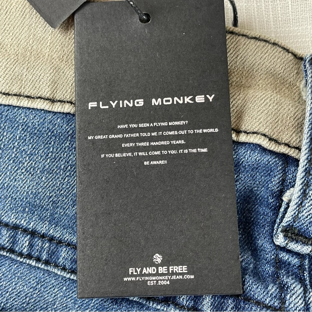 FLYING MONKEY DISTRESSED JEANS Size 28 - Picture 9 of 12